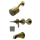 Verona Triple-Handle Tub and Shower Faucet