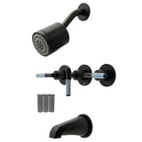 Verona Triple-Handle Tub and Shower Faucet