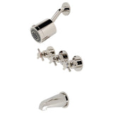 Concord Triple-Handle Tub and Shower Faucet