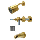 Verona Triple-Handle Tub and Shower Faucet