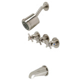 Concord Triple-Handle Tub and Shower Faucet