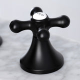 Vintage Two-Handle 3-Hole Deck Mount Widespread Bathroom Faucet with Brass Pop-Up
