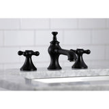 Vintage Two-Handle 3-Hole Deck Mount Widespread Bathroom Faucet with Brass Pop-Up