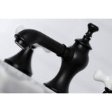 Vintage Two-Handle 3-Hole Deck Mount Widespread Bathroom Faucet with Brass Pop-Up