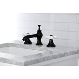 Vintage Two-Handle 3-Hole Deck Mount Widespread Bathroom Faucet with Brass Pop-Up