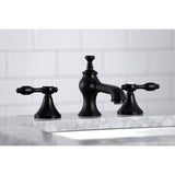 Tudor Two-Handle 3-Hole Deck Mount Widespread Bathroom Faucet with Brass Pop-Up