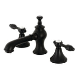 Tudor Two-Handle 3-Hole Deck Mount Widespread Bathroom Faucet with Brass Pop-Up