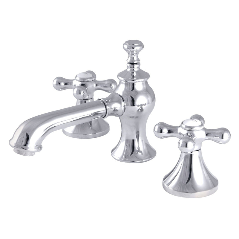 Vintage Two-Handle 3-Hole Deck Mount Widespread Bathroom Faucet with Brass Pop-Up