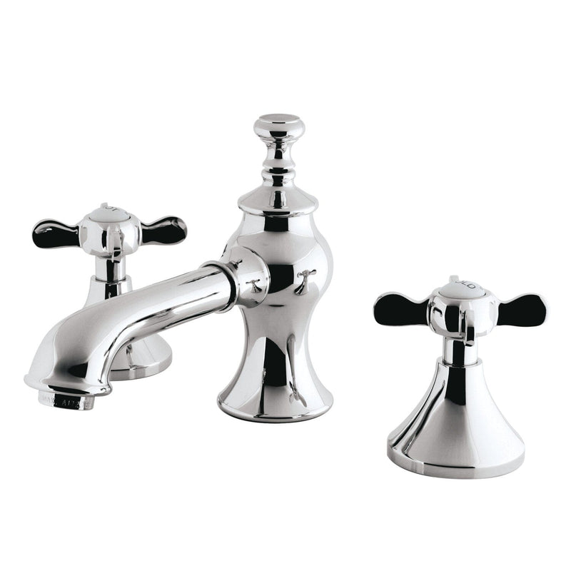 Essex Two-Handle 3-Hole Deck Mount Widespread Bathroom Faucet with Brass Pop-Up