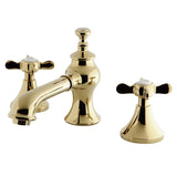 Essex Two-Handle 3-Hole Deck Mount Widespread Bathroom Faucet with Brass Pop-Up