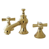 Millennium Two-Handle 3-Hole Deck Mount Widespread Bathroom Faucet with Brass Pop-Up