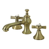 Millennium Two-Handle 3-Hole Deck Mount Widespread Bathroom Faucet with Brass Pop-Up