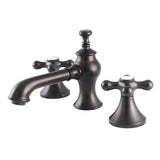 Vintage Two-Handle 3-Hole Deck Mount Widespread Bathroom Faucet with Brass Pop-Up