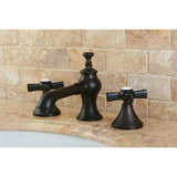 Millennium Two-Handle 3-Hole Deck Mount Widespread Bathroom Faucet with Brass Pop-Up