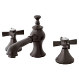 Millennium Two-Handle 3-Hole Deck Mount Widespread Bathroom Faucet with Brass Pop-Up