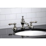 Vintage Two-Handle 3-Hole Deck Mount Widespread Bathroom Faucet with Brass Pop-Up Drain