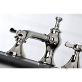 Essex Two-Handle 3-Hole Deck Mount Widespread Bathroom Faucet with Brass Pop-Up