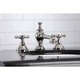 Essex Two-Handle 3-Hole Deck Mount Widespread Bathroom Faucet with Brass Pop-Up