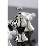 Vintage Two-Handle 3-Hole Deck Mount Widespread Bathroom Faucet with Brass Pop-Up