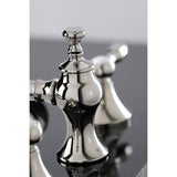 Tudor Two-Handle 3-Hole Deck Mount Widespread Bathroom Faucet with Brass Pop-Up