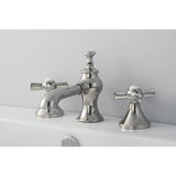 Millennium Two-Handle 3-Hole Deck Mount Widespread Bathroom Faucet with Brass Pop-Up