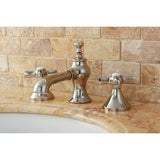 Millennium Two-Handle 3-Hole Deck Mount Widespread Bathroom Faucet with Brass Pop-Up