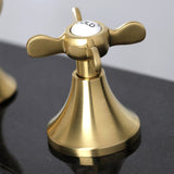 Essex Two-Handle 3-Hole Deck Mount Widespread Bathroom Faucet with Brass Pop-Up