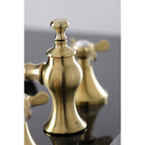 Essex Two-Handle 3-Hole Deck Mount Widespread Bathroom Faucet with Brass Pop-Up