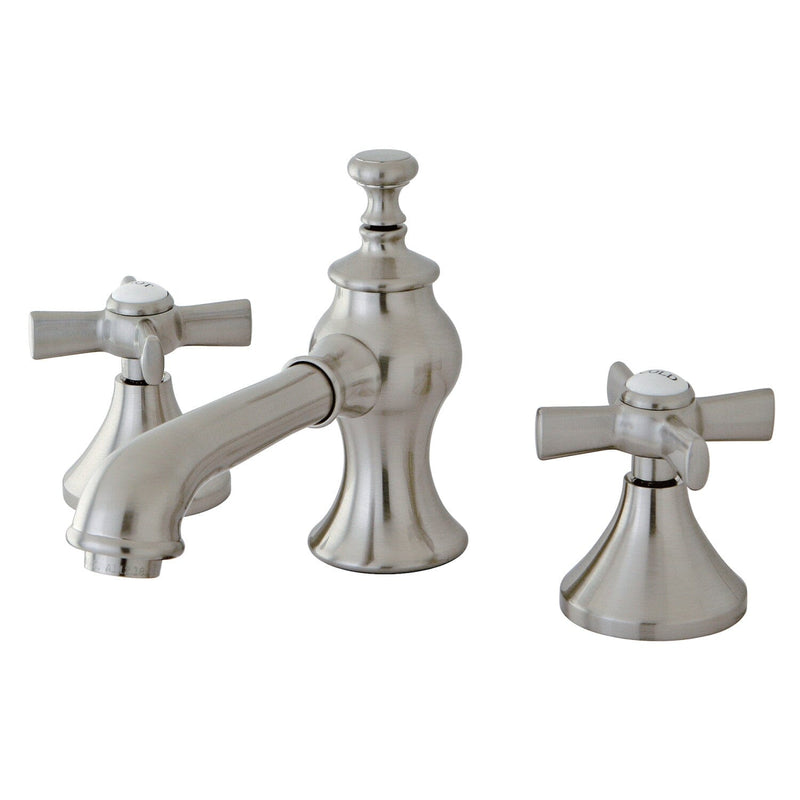 Millennium Two-Handle 3-Hole Deck Mount Widespread Bathroom Faucet with Brass Pop-Up