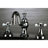 Essex Two-Handle 3-Hole Deck Mount Widespread Bathroom Faucet with Brass Pop-Up Drain