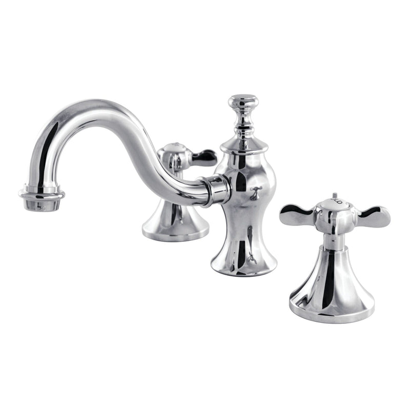 Essex Two-Handle 3-Hole Deck Mount Widespread Bathroom Faucet with Brass Pop-Up
