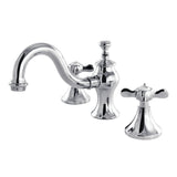 Essex Two-Handle 3-Hole Deck Mount Widespread Bathroom Faucet with Brass Pop-Up Drain