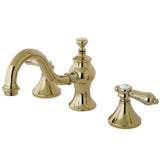 Bel-Air Two-Handle 3-Hole Deck Mount Widespread Bathroom Faucet with Brass Pop-Up