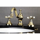 Essex Two-Handle 3-Hole Deck Mount Widespread Bathroom Faucet with Brass Pop-Up Drain