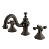Vintage Two-Handle 3-Hole Deck Mount Widespread Bathroom Faucet with Brass Pop-Up