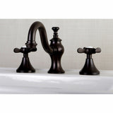 Essex Two-Handle 3-Hole Deck Mount Widespread Bathroom Faucet with Brass Pop-Up Drain