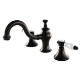 Bel-Air Two-Handle 3-Hole Deck Mount Widespread Bathroom Faucet with Brass Pop-Up Drain