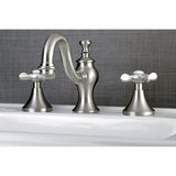 Essex Two-Handle 3-Hole Deck Mount Widespread Bathroom Faucet with Brass Pop-Up Drain