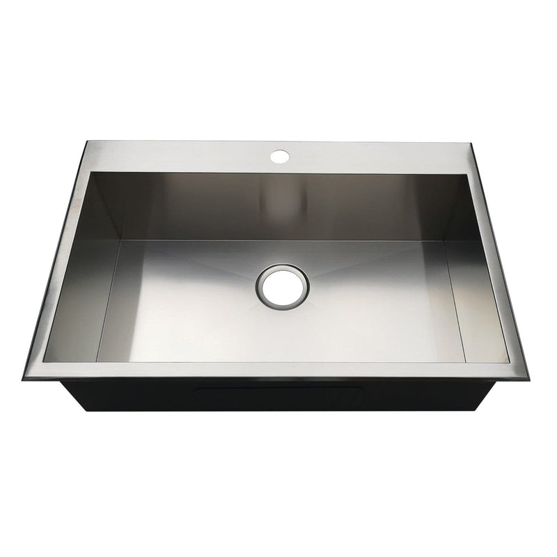Uptowne 32-Inch Stainless Steel Self-Rimming Single Bowl Drop-In Kitchen Sink (1 Hole)