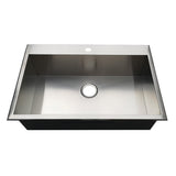 Uptowne 32-Inch Stainless Steel Self-Rimming Single Bowl Drop-In Kitchen Sink (1 Hole)