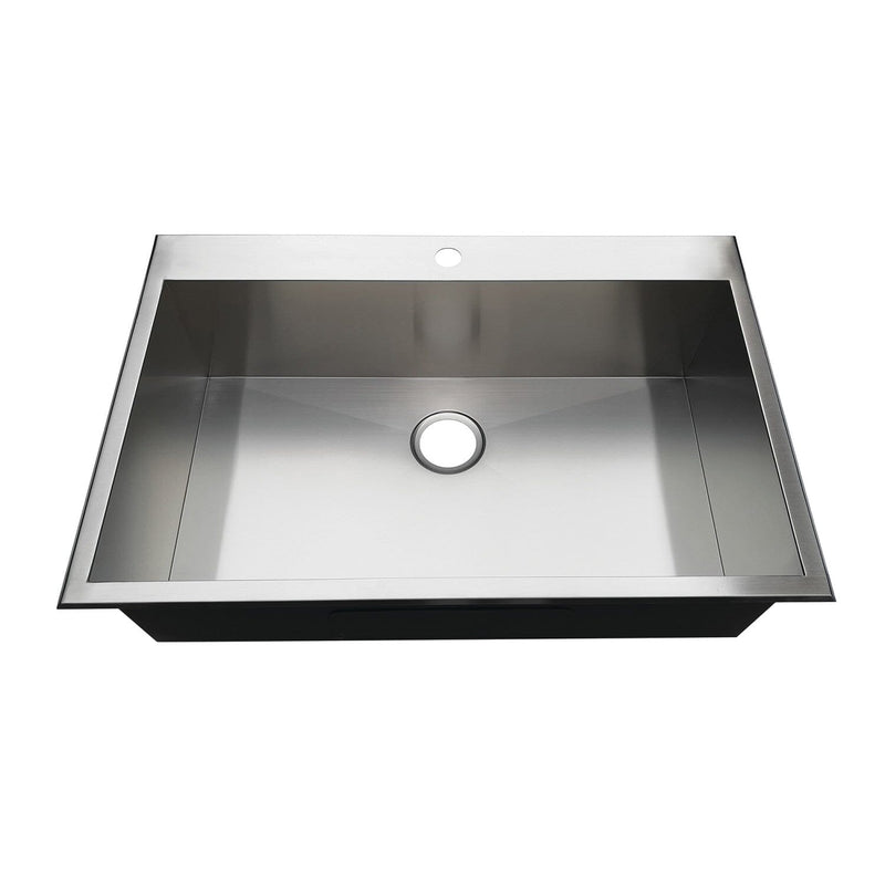 Uptowne 33-Inch Stainless Steel Self-Rimming Single Bowl Drop-In Kitchen Sink