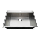 Uptowne 33-Inch Stainless Steel Self-Rimming Single Bowl Drop-In Kitchen Sink