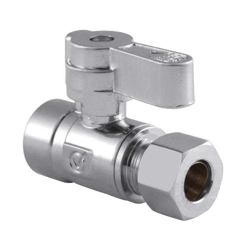 1/2-Inch Sweat x 3/8-Inch O.D. Comp Quarter-Turn Straight Shut-Off Valve