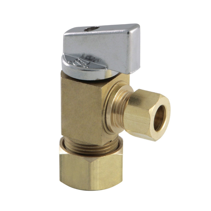 Columbia 5/8-Inch O.D. Comp x 3/8-Inch O.D. Comp Quarter-Turn Angle Shut-Off Valve