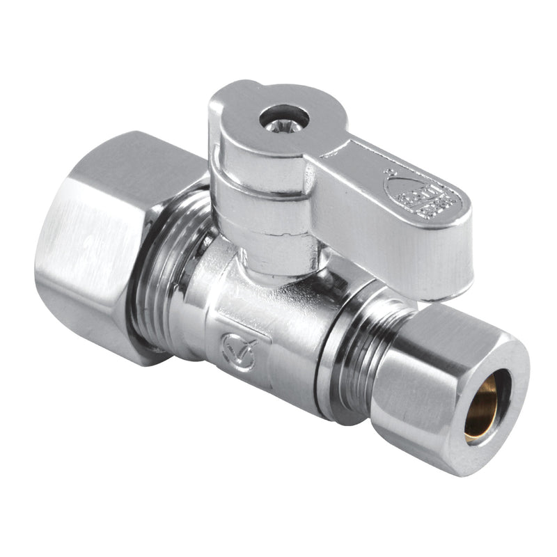 Baseline 5/8-Inch O.D. Comp x 3/8-Inch O.D. Comp Quarter-Turn Straight Shut-Off Valve
