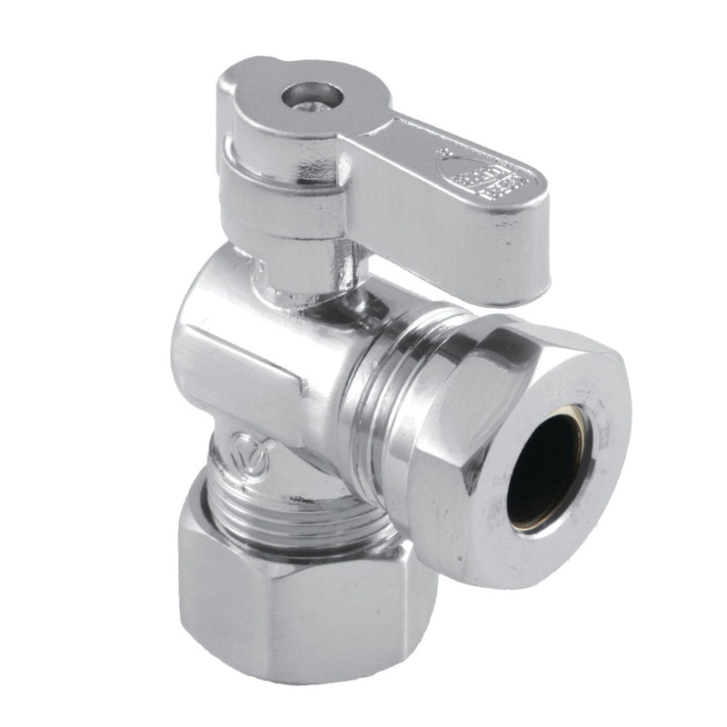 5/8-Inch O.D. Comp x 1/2-Inch or 7/16-Inch Slip Joint Quarter-Turn Angle Shut-Off Valve