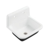 Petra Galley Cast Iron Single Bowl Wall Mount Utility Sink with Drain