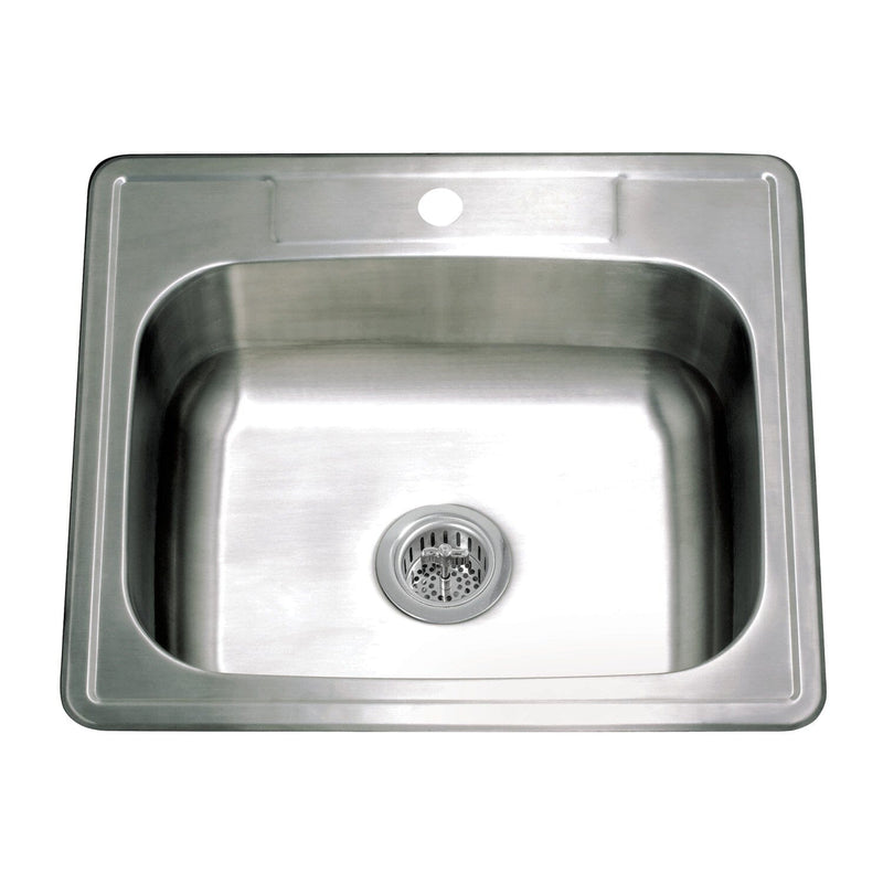 Studio 25-Inch Stainless Steel Self-Rimming Single Bowl Drop-In Kitchen Sink (1-Hole) with Strainer