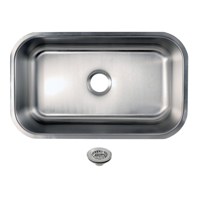 Loft 30-Inch Stainless Steel Single Bowl Undermount Kitchen Sink with Strainer