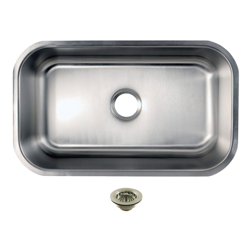 Loft 30-Inch Stainless Steel Single Bowl Undermount Kitchen Sink with Strainer